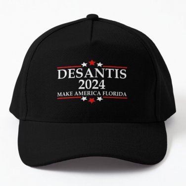 Desantis 2024 Make America Florida Baseball Cap Hat Printed Hip Hop Casquette Black