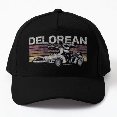 Delorean Baseball Cap Hat Printed Casquette Snapback Black