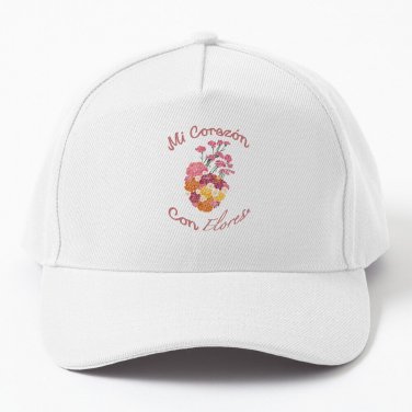 Mi Coraz&Atilde;&sup3;n Con Flores Titled White Line Art Complex Cap Casquette Boonie Hats Thermal Hard Hat
