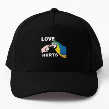Love Hurts Blue And Gold Macaw Parrot Valentine'S Day Baseball Cap Casquette Rugby Caps Hat