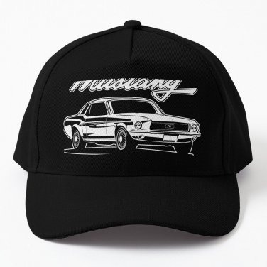 Ford Mustang first generation 1965 vintage cobra pony GTillustration graphics Cap Hat