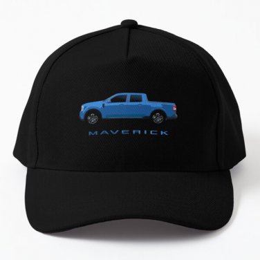Ford Maverick Truck Blueish Gray Baseball Cap Hat Black Casquette