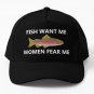 Fish Want Me Fear Me White Baseball Cap Hat Hip Hop Casquette Printed Czapka Snapback