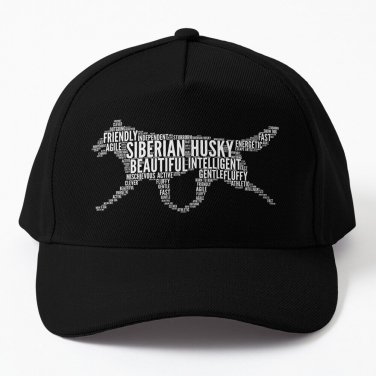 Siberian Husky Word Art Baseball Cap Casquette Hood Anime Hats