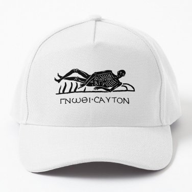 Reclining Skeleton With The Caption 'Know Thyself'. Cap Casquette Derby Hat Tactical Caps Hat