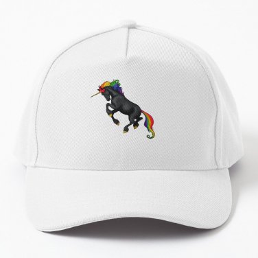 Rainbow Pride Unicorn Dark Baseball Cap Casquette Hat Icon Hats