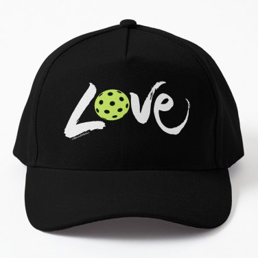 Pickleball Love White Lettering Baseball Cap Casquette Hats