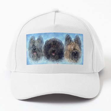 Trio Briard Heads Baseball Cap Casquette Hard Hat Capsun Cap Baseball Cap Casquette Men