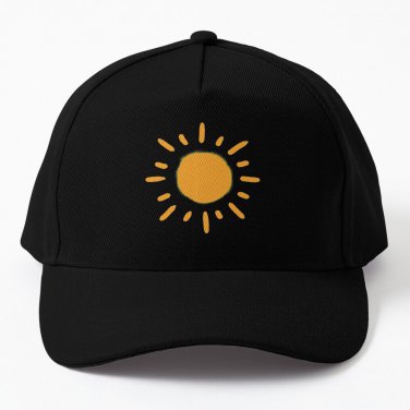 Happy Retro Sun Pattern - Yellow Orange Red Palette Baseball Cap Hat Casquette Snapback