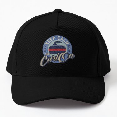 Vintage Curling Keep Calm And Curl Baseball Cap Casquette Thermal Snap Back Hat Caps Hat