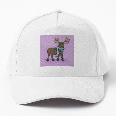 Winter Moose a Scarf Baseball Cap Casquette Streetwear Vintage Funny Hat