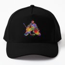 Ice Hockey Goalie Boy Watercolor Silhouette Baseball Cap Hat Casquette Snapback