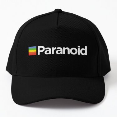 Paranoid Aesthetic Vintage Vaporwave Baseball Cap Hat Black Casquette