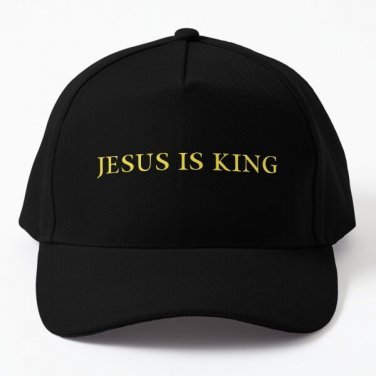 Jesus Is King Kanye West Yellow On Bl Baseball Cap Hat Printed Czapka