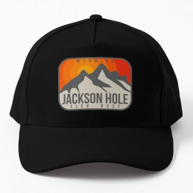 Jackson Hole Wyoming Vintage Retro Adven Baseball Cap Hat Black Hip Hop Snapback Printed
