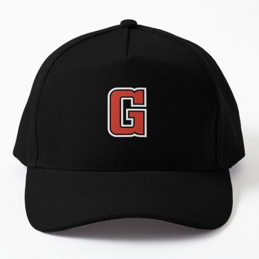 Letter G, Initial G Varsity style in Red Baseball Cap Hat Casquette Snapback