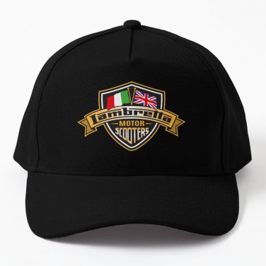 Lambretta Motor Scooters with Union Jack and Italian Flags Cap Unisex Hat