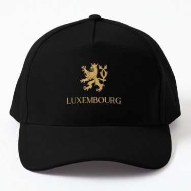 Luxembourg Gold Baseball Cap Hat Black Snapback Printed Hip Hop