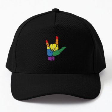 Love Sign I Love Lgbt Pride Flag Asl Baseball Cap Hat Casquette Hip Hop Sport
