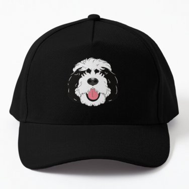 Love Black And White Sheepadoodle 1 Baseball Cap Hat Snapback Czapka Black Printed