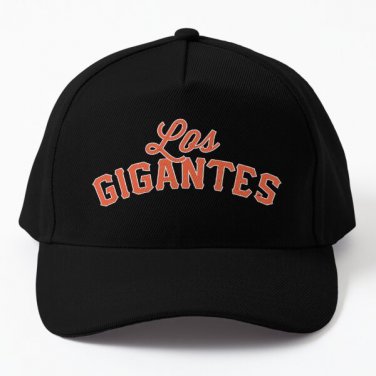Los Gigantes Baseball Distressed Vintage Baseball Cap Hat Black Printed Casquette