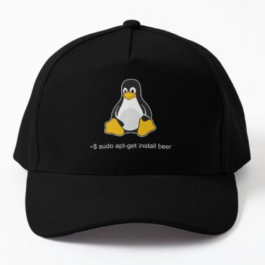 Linux Sudo Get Me A Beer Baseball Cap Hat Czapka Black Snapback Hip Hop Printed