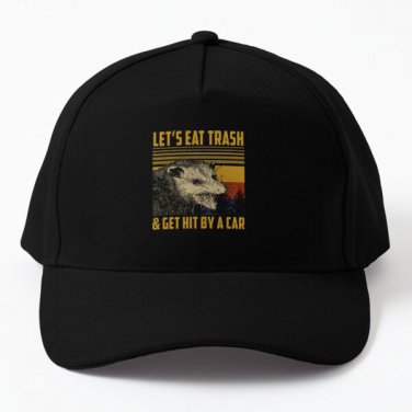 Let Is Eat Trash Get Hit By A Car Baseball Cap Hat Black Casquette Snapback