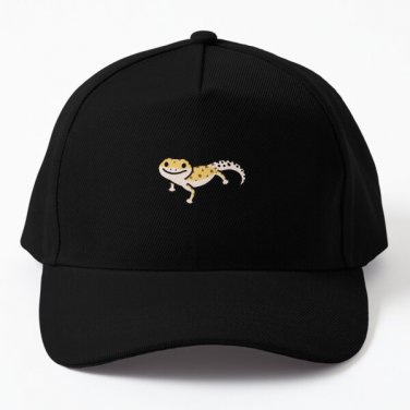 Leopard Gecko Baseball Cap Hat Printed Snapback Czapka Hip Hop Black