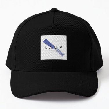 Lauv Blue Paint Streak Baseball Cap Hat Casquette Mens Black Snapback Women