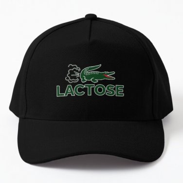 Lactose Intolerance Baseball Cap Hat Snapback Printed Black Czapka
