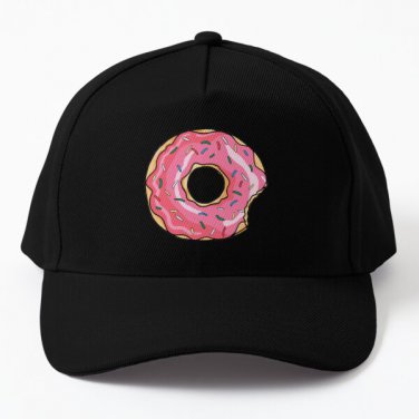 Pink Donuts Simpson Baseball Cap Hat Hip Hop Snapback Casquette Black Mens