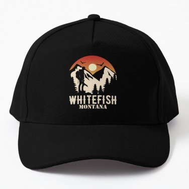 Whitefish Montana Ski Baseball Cap Casquette Cap Hat Snapback Cap Caps