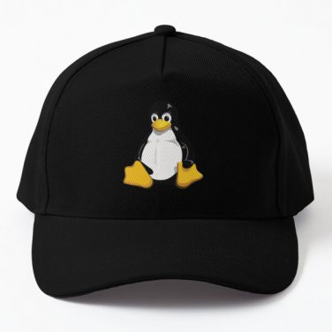 Tech Linux Center Aligned Baseball Cap Hat Casquette Black
