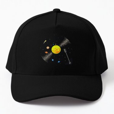 Solar System Vinyl Record Baseball Cap Hat Casquette Mens Women Snapback Black