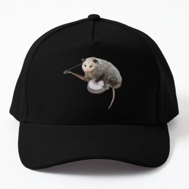 Opossum Playing Banjo Baseball Cap Casquette Hat Black Hip Hop Mens Women