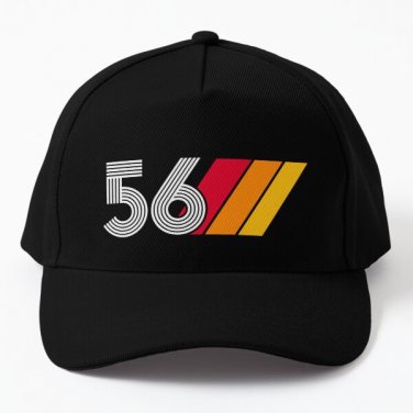 Number 56 Retro Fifty Six Years Birthd Baseball Cap Casquette Hat Mens Snapback Black