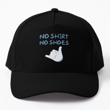 No Shirt No Shoes Shaka Baseball Cap Hat Snapback Casquette Women Mens Black