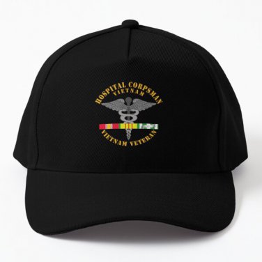 Navy Hospital Corpsman W Vn Svc Ribbon Baseball Cap Hat Casquette Women Hip Hop Black