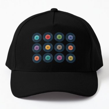 Vinyl Record Collection Baseball Cap Hat Casquette Black Mens Snapback