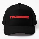 Twa Airlines Vintage Logo Baseball Cap Hat Black Women Mens Snapback Casquette