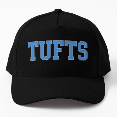 Tufts College Font Baseball Cap Hat Casquette Black Snapback Mens