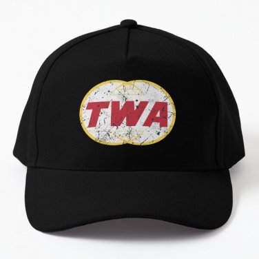 Twa Aviation Airline Vintage Logo Baseball Cap Hat Casquette Black Snapback Czapka