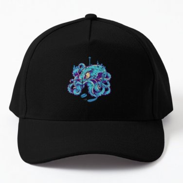 Seattle Ice Hockey Kraken Playing Hockey Baseball Cap Hat Black Casquette Czapka Hip Hop