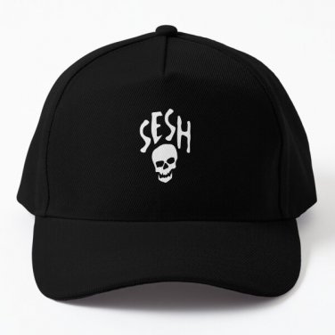 Team Sesh White Logo Baseball Cap Hat Hip Hop Printed Casquette Black Snapback Fish