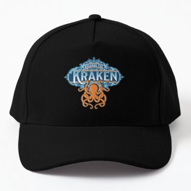 Release The Kraken Vintage Logo Baseball Cap Hat Black Czapka Printed Casquette Snapback