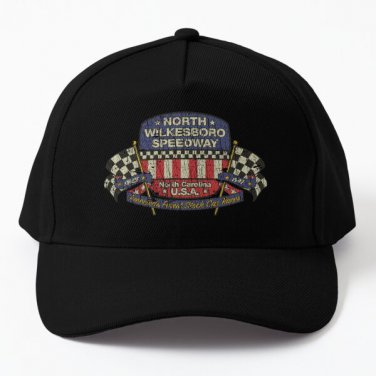North Wilkesboro Speedway 1947 Baseball Cap Hat Snapback Czapka Black Casquette Fish