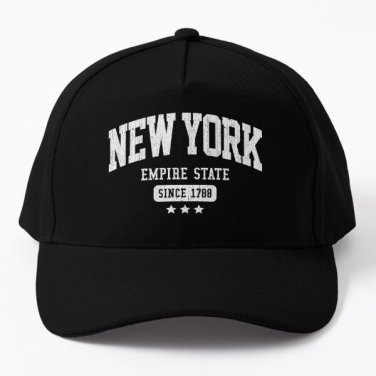 New York Empire State Since 1788 Vintage Baseball Cap Hat Printed Black Snapback Sport