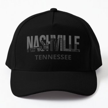 Nashville Tennessee Skyline Pride I Baseball Cap Hat Czapka Casquette Snapback Black