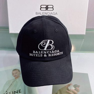 balenciaga 529192310 cap black white classic baseball cap with balenciaga embroidered logo b990067