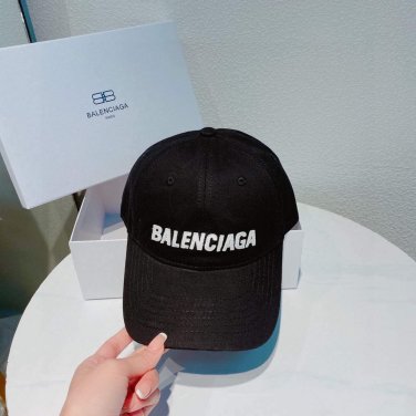 balenciaga 529192310 cap black white classic baseball cap with balenciaga embroidered logo b990105